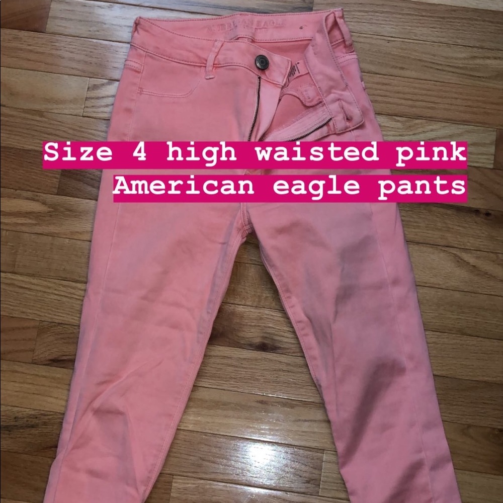 High waisted pink pants